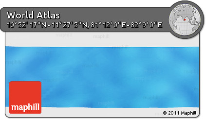 Physical Panoramic Map of the Area around 11° 9' 41" N, 81° 40' 30" E
