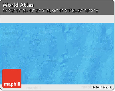 Physical 3D Map of the Area around 11° 9' 41" N, 86° 46' 30" E