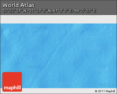 Physical 3D Map of the Area around 11° 9' 41" N, 87° 37' 30" E