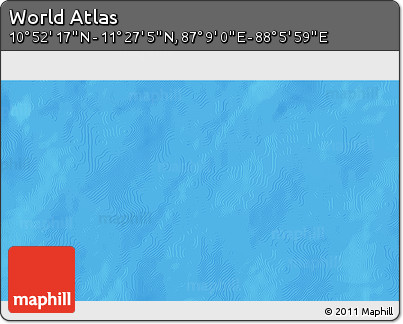 Physical 3D Map of the Area around 11° 9' 41" N, 87° 37' 30" E