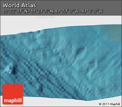 Satellite 3D Map of the Area around 11° 9' 41" N, 87° 28' 29" W