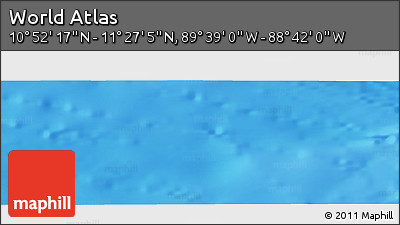 Shaded Relief Panoramic Map of the Area around 11° 9' 41" N, 89° 10' 30" W