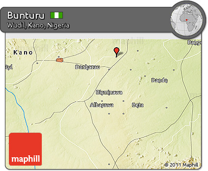 Physical 3D Map of Bunturu