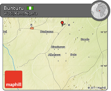 Physical Map of Bunturu