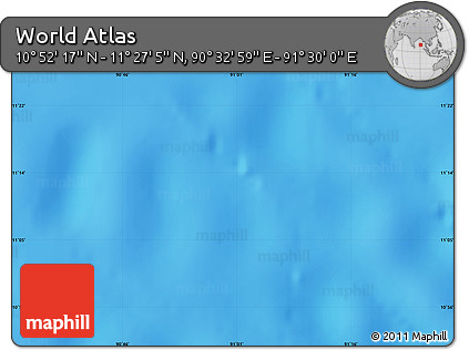 Physical Map of the Area around 11° 9' 41" N, 91° 1' 30" E