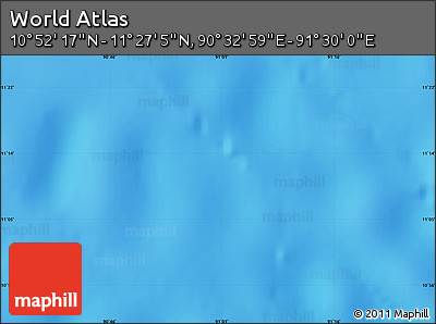 Physical Map of the Area around 11° 9' 41" N, 91° 1' 30" E