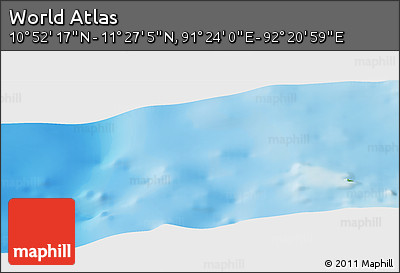 Physical Panoramic Map of the Area around 11° 9' 41" N, 91° 52' 30" E