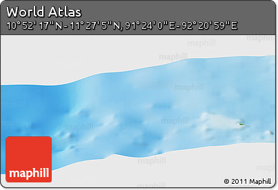 Physical Panoramic Map of the Area around 11° 9' 41" N, 91° 52' 30" E