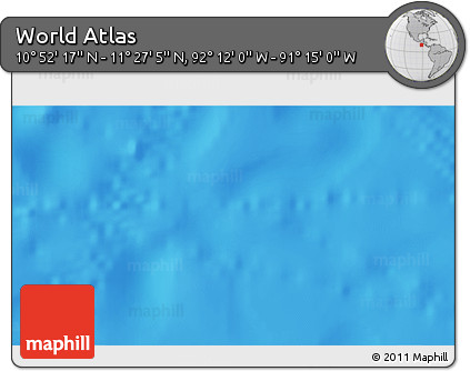 Physical 3D Map of the Area around 11° 9' 41" N, 91° 43' 29" W