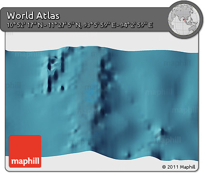 Satellite 3D Map of the Area around 11° 9' 41" N, 93° 34' 29" E