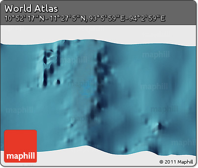 Satellite 3D Map of the Area around 11° 9' 41" N, 93° 34' 29" E