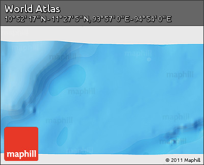Political 3D Map of the Area around 11° 9' 41" N, 94° 25' 30" E