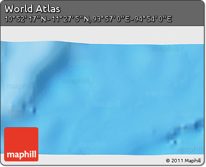 Shaded Relief 3D Map of the Area around 11° 9' 41" N, 94° 25' 30" E