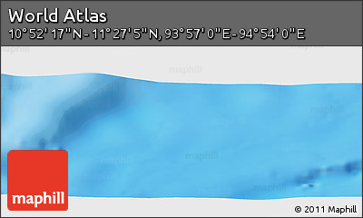 Physical Panoramic Map of the Area around 11° 9' 41" N, 94° 25' 30" E