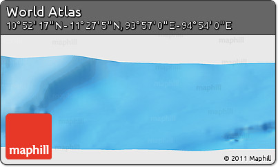 Physical Panoramic Map of the Area around 11° 9' 41" N, 94° 25' 30" E