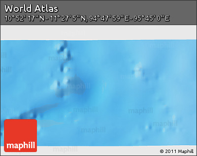 Physical 3D Map of the Area around 11° 9' 41" N, 95° 16' 30" E