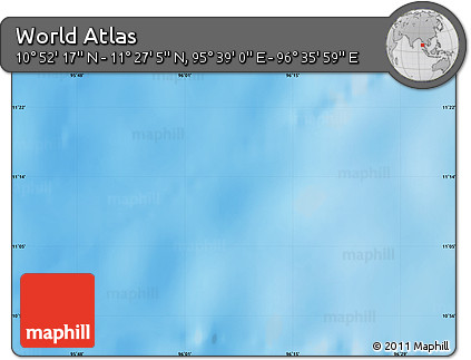 Physical Map of the Area around 11° 9' 41" N, 96° 7' 30" E