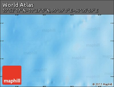 Physical Map of the Area around 11° 9' 41" N, 96° 7' 30" E