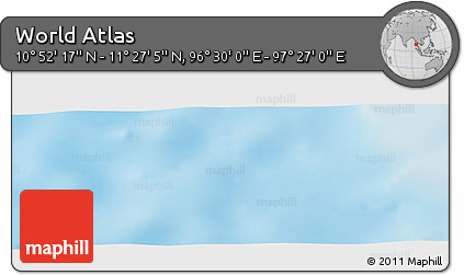 Physical Panoramic Map of the Area around 11° 9' 41" N, 96° 58' 29" E