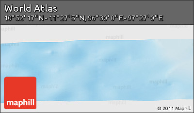 Physical Panoramic Map of the Area around 11° 9' 41" N, 96° 58' 29" E