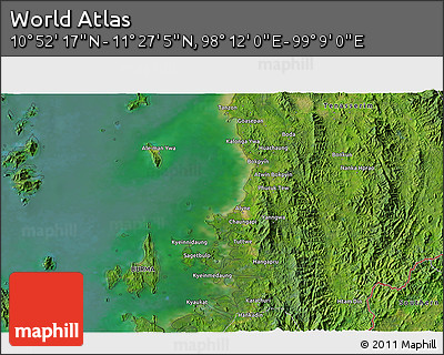 Satellite 3D Map of the Area around 11° 9' 41" N, 98° 40' 30" E