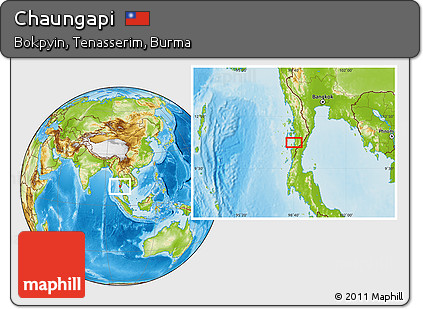 Physical Location Map of Chaungapi