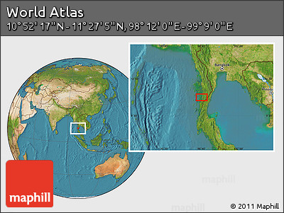Satellite Location Map of the Area around 11° 9' 41" N, 98° 40' 30" E