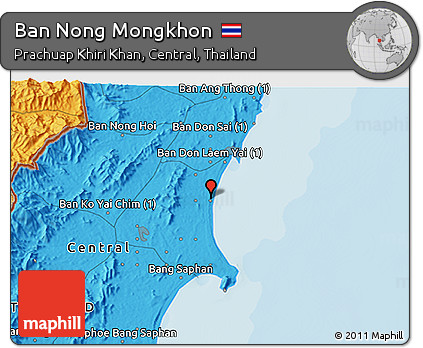Political 3D Map of Ban Nong Mongkhon