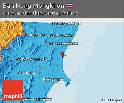 Political 3D Map of Ban Nong Mongkhon