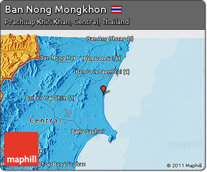 Political 3D Map of Ban Nong Mongkhon