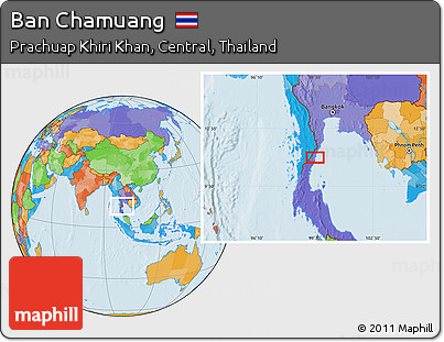 Political Location Map of Ban Chamuang