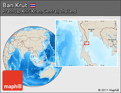 Shaded Relief Location Map of Ban Krut