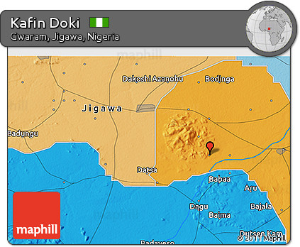 Political 3D Map of Kafin Doki