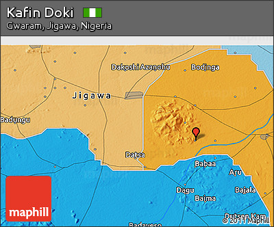 Political 3D Map of Kafin Doki
