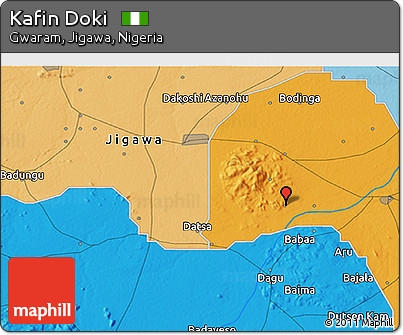 Political 3D Map of Kafin Doki