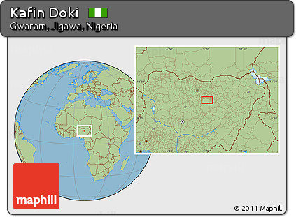 Savanna Style Location Map of Kafin Doki