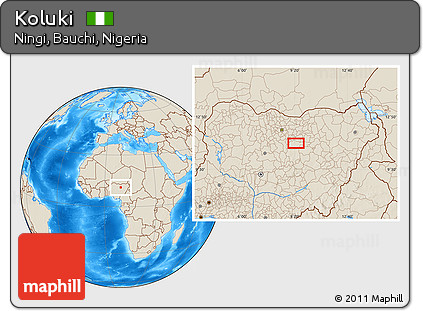 Shaded Relief Location Map of Koluki