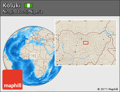 Shaded Relief Location Map of Koluki