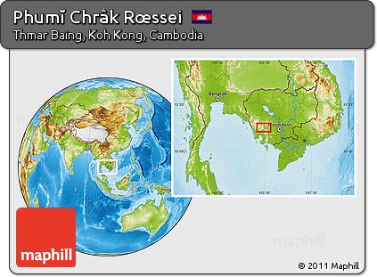 Physical Location Map of Phumĭ Chrâk Rœssei