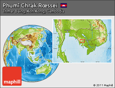 Physical Location Map of Phumĭ Chrâk Rœssei