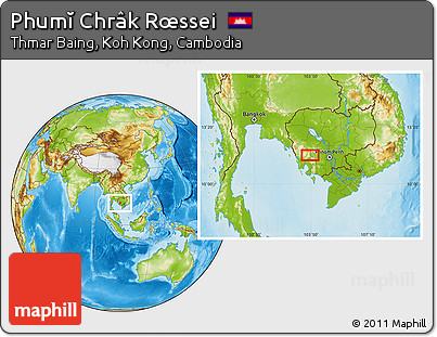 Physical Location Map of Phumĭ Chrâk Rœssei