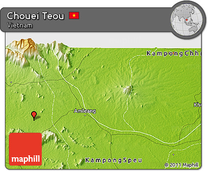Physical 3D Map of Chouei Teou