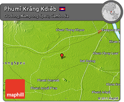 Physical 3D Map of Phumĭ Krăng Kdiĕb