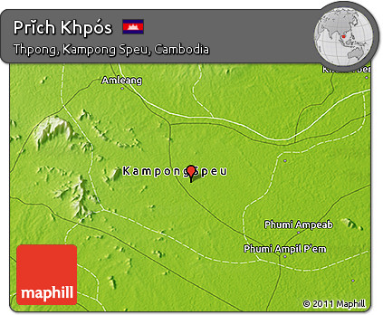 Physical 3D Map of Prĭch Khpós