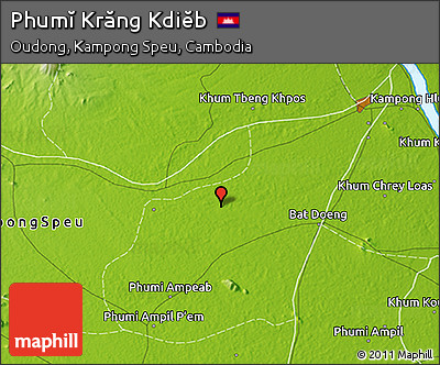 Physical 3D Map of Phumĭ Krăng Kdiĕb