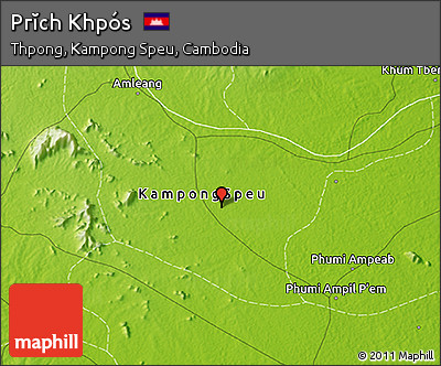 Physical 3D Map of Prĭch Khpós