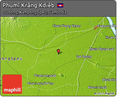 Physical 3D Map of Phumĭ Krăng Kdiĕb