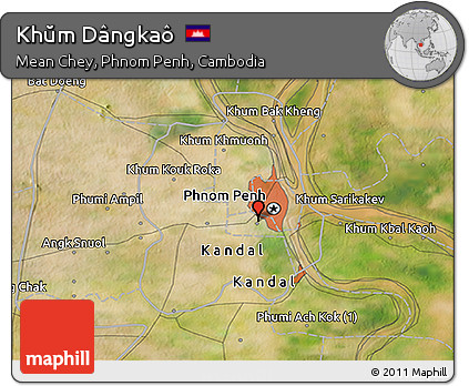 Satellite 3D Map of Khŭm Dângkaô
