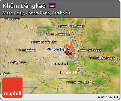 Satellite 3D Map of Khŭm Dângkaô