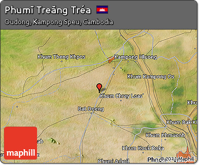 Satellite 3D Map of Phumĭ Treăng Tréa